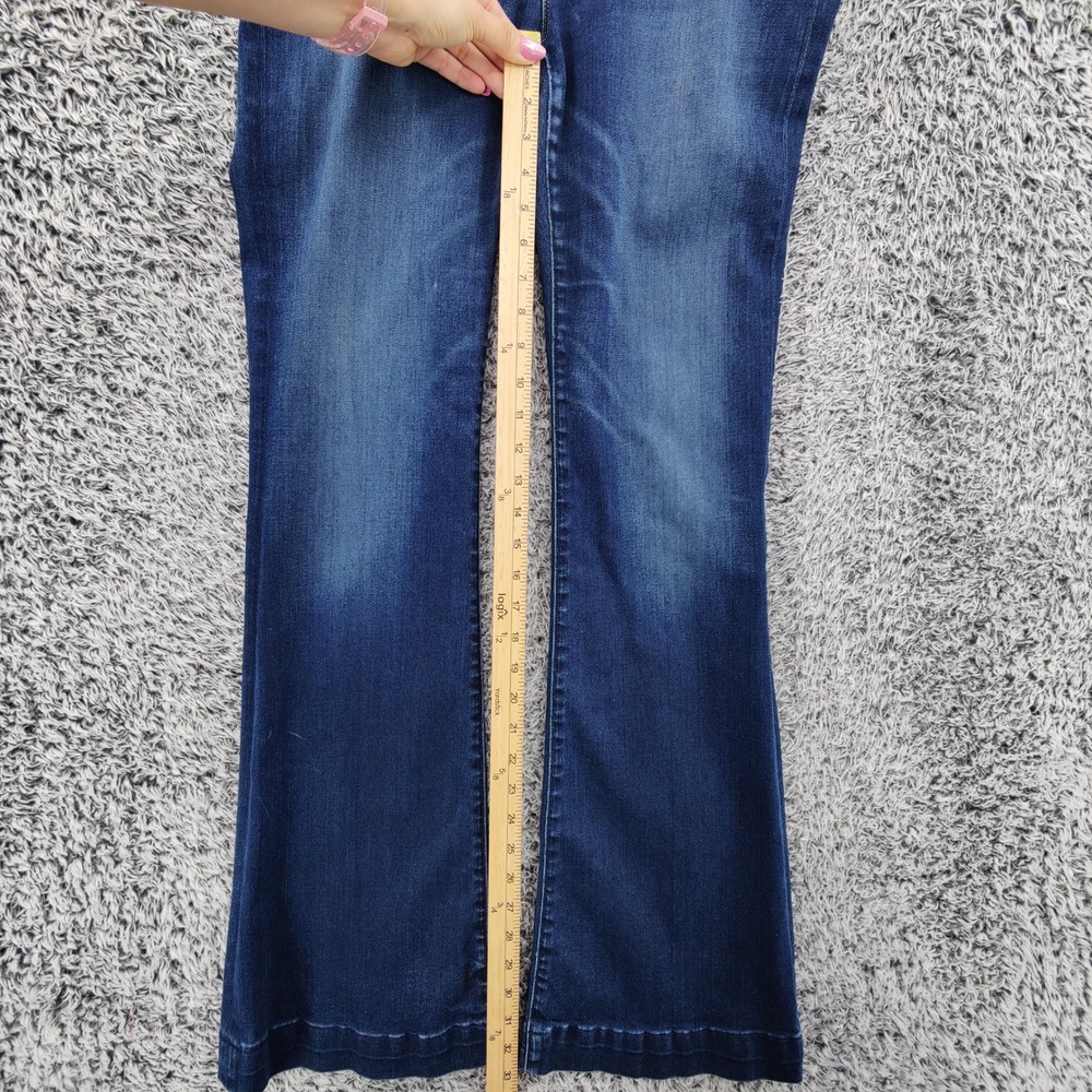 Lucky Brand Womens Boho Retro Brooke Flare Jeans 8/29 Blue Dark Wash Denim - Picture 4 of 16